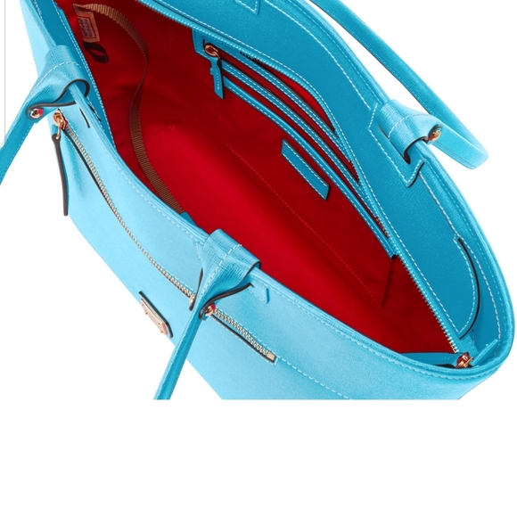 Dooney and Bourke Light Blue Saffiano Leather Tote - Picture 4 of 14